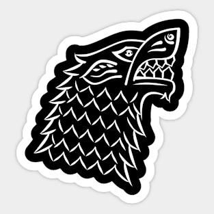 Viking Wolf (white) Sticker